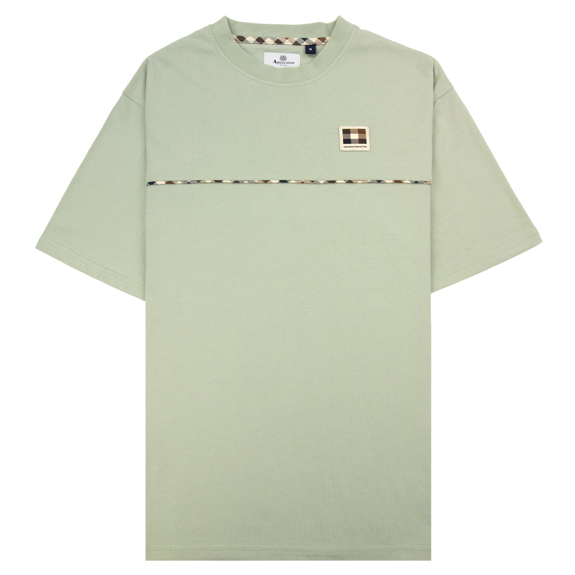 Aquascutum Club Check Piping T Shirt Salvia 34