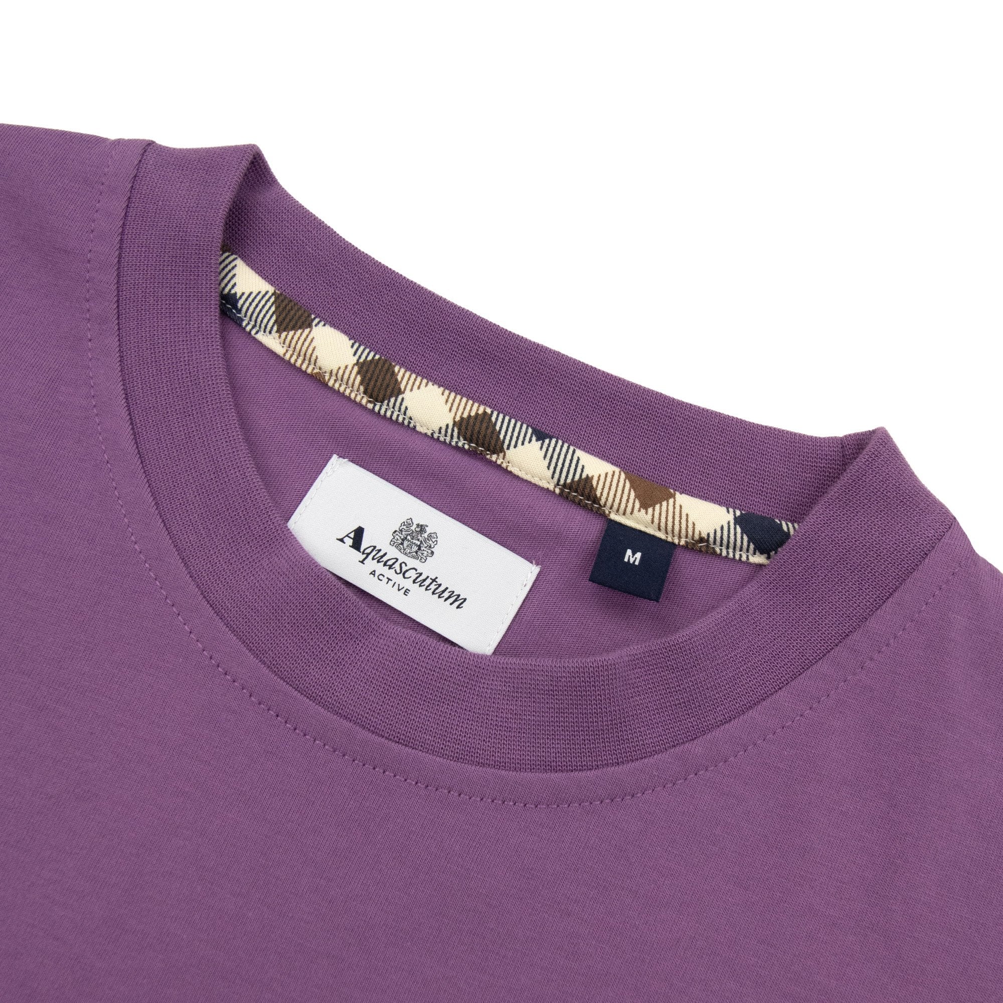 Aquascutum Club Check Panel T Shirt Purple 09
