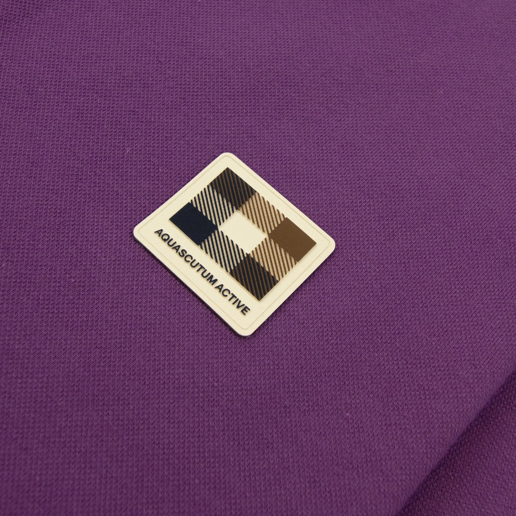 Aquascutum Stretch Piquet Badge Polo Purple 09