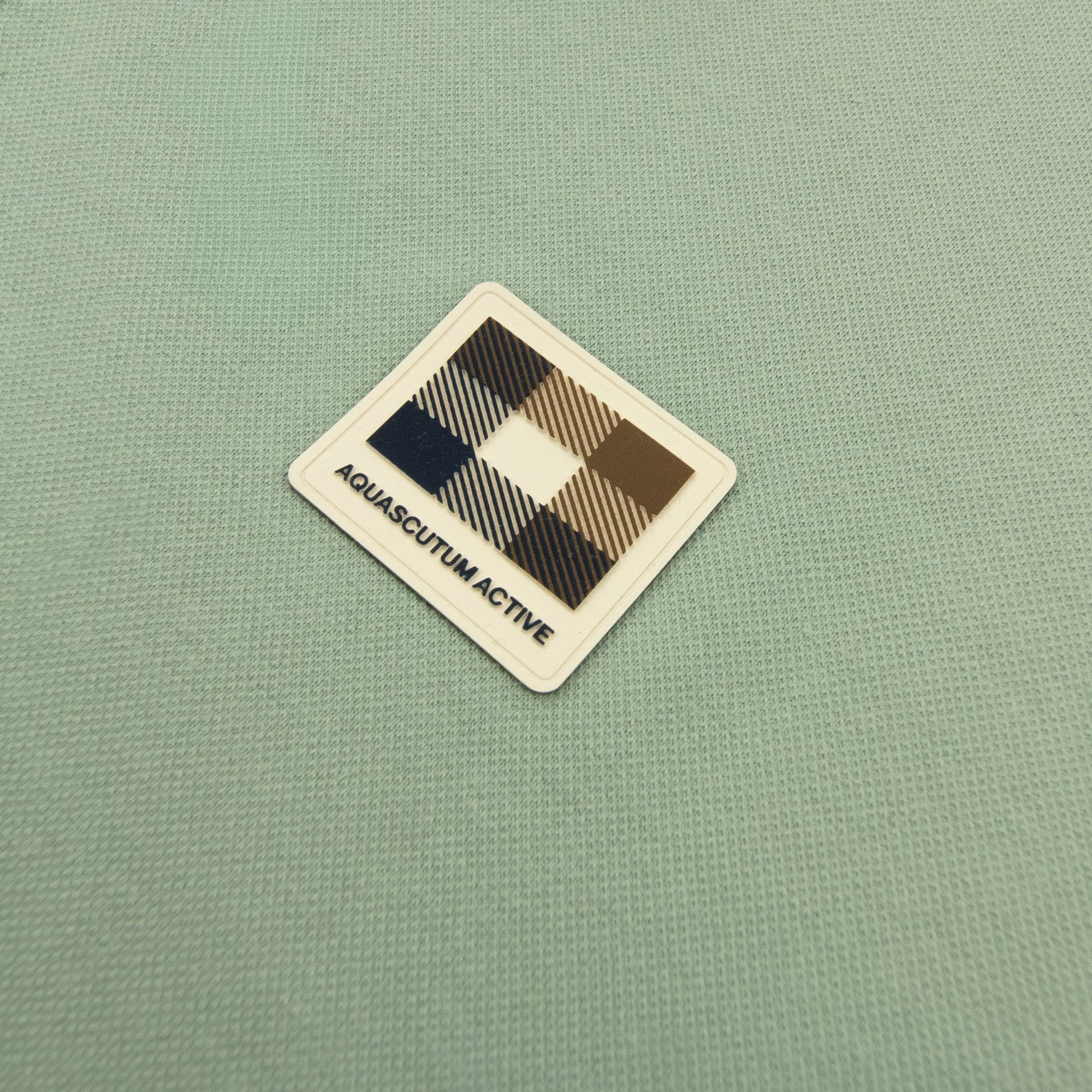 Aquascutum Stretch Piquet Badge Polo Sage Green
