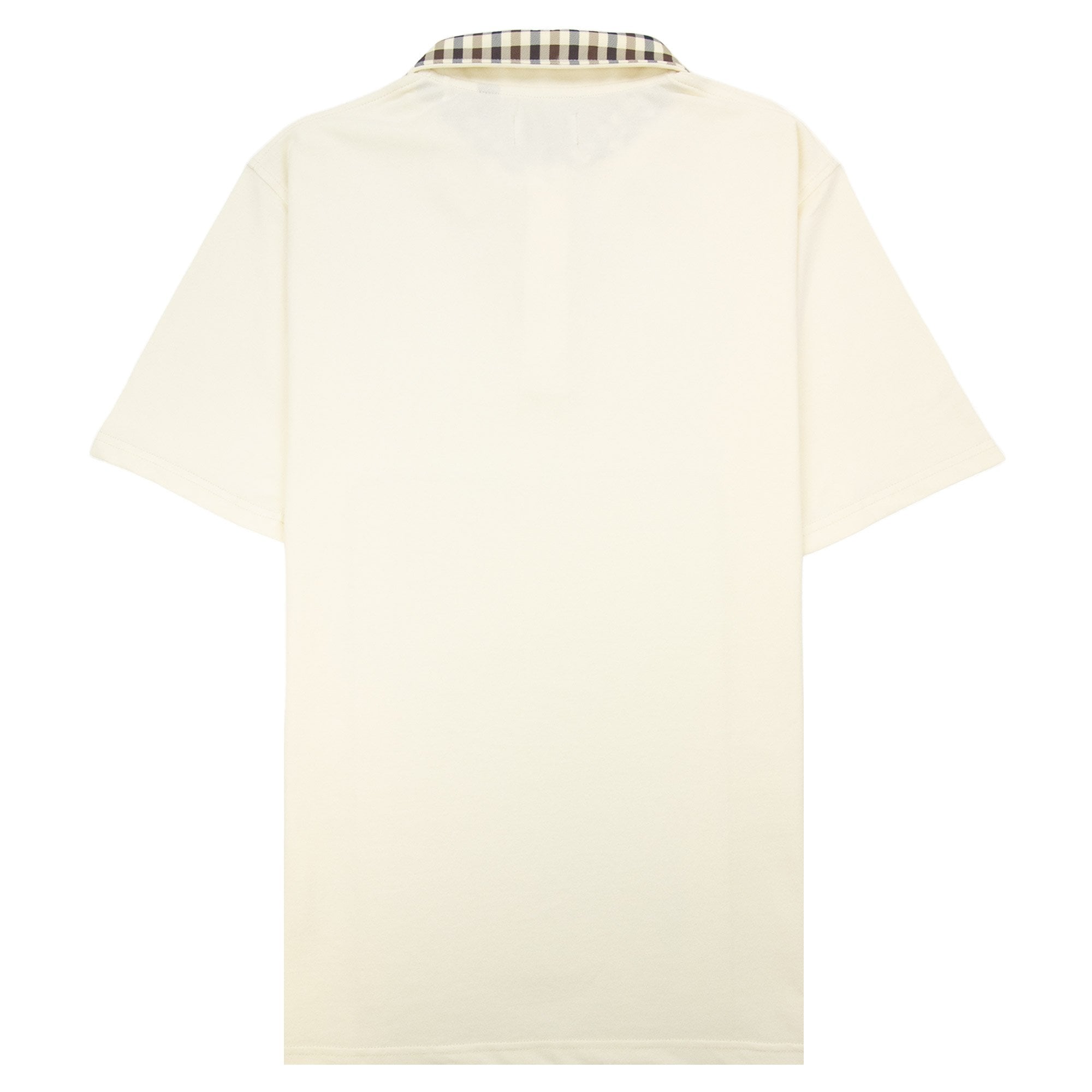 Aquascutum Club Check Collar Polo Old White
