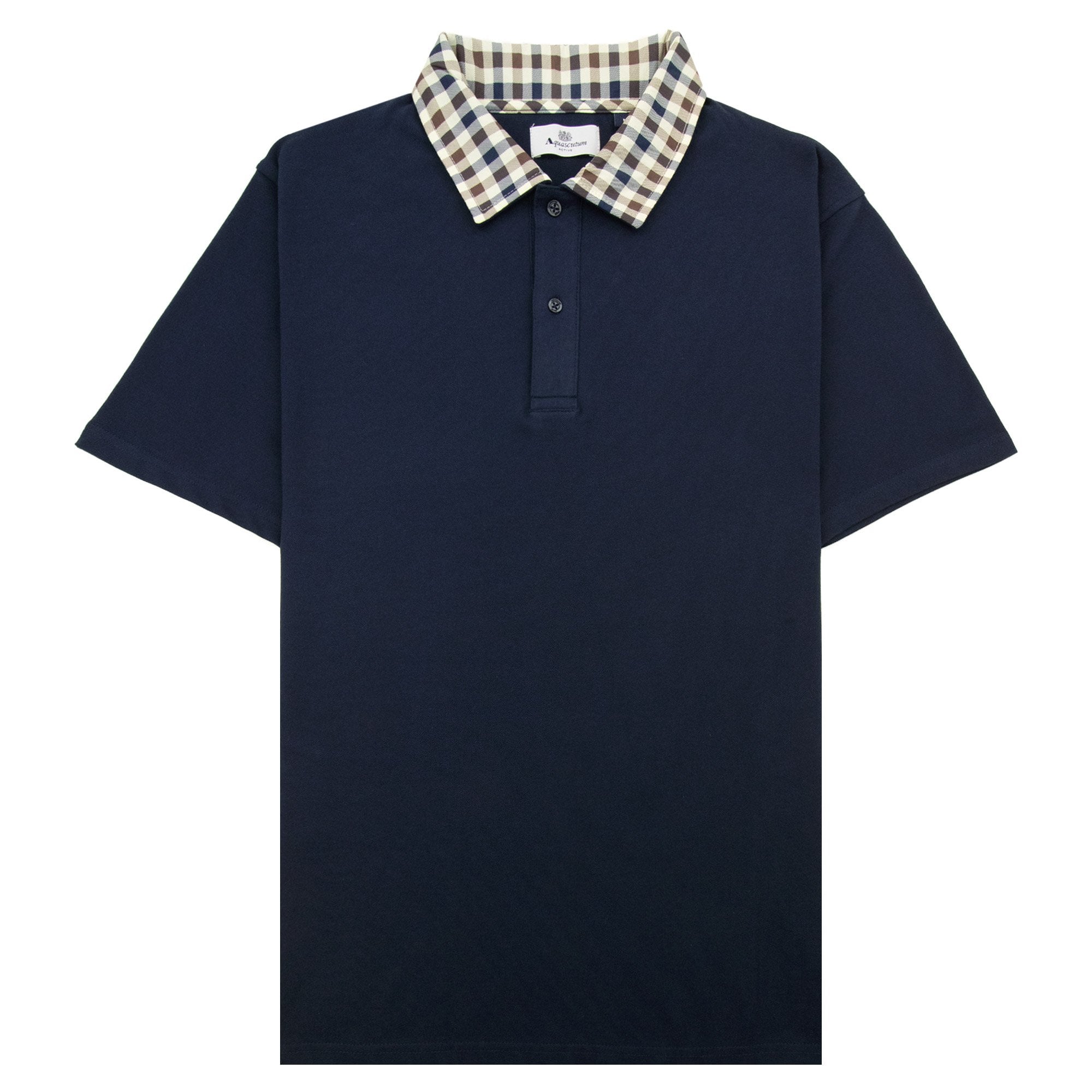Aquascutum Club Check Collar Polo Navy 11