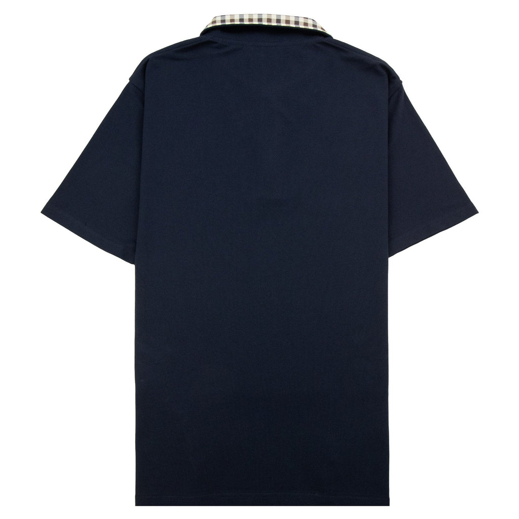 Aquascutum Club Check Collar Polo Navy 11
