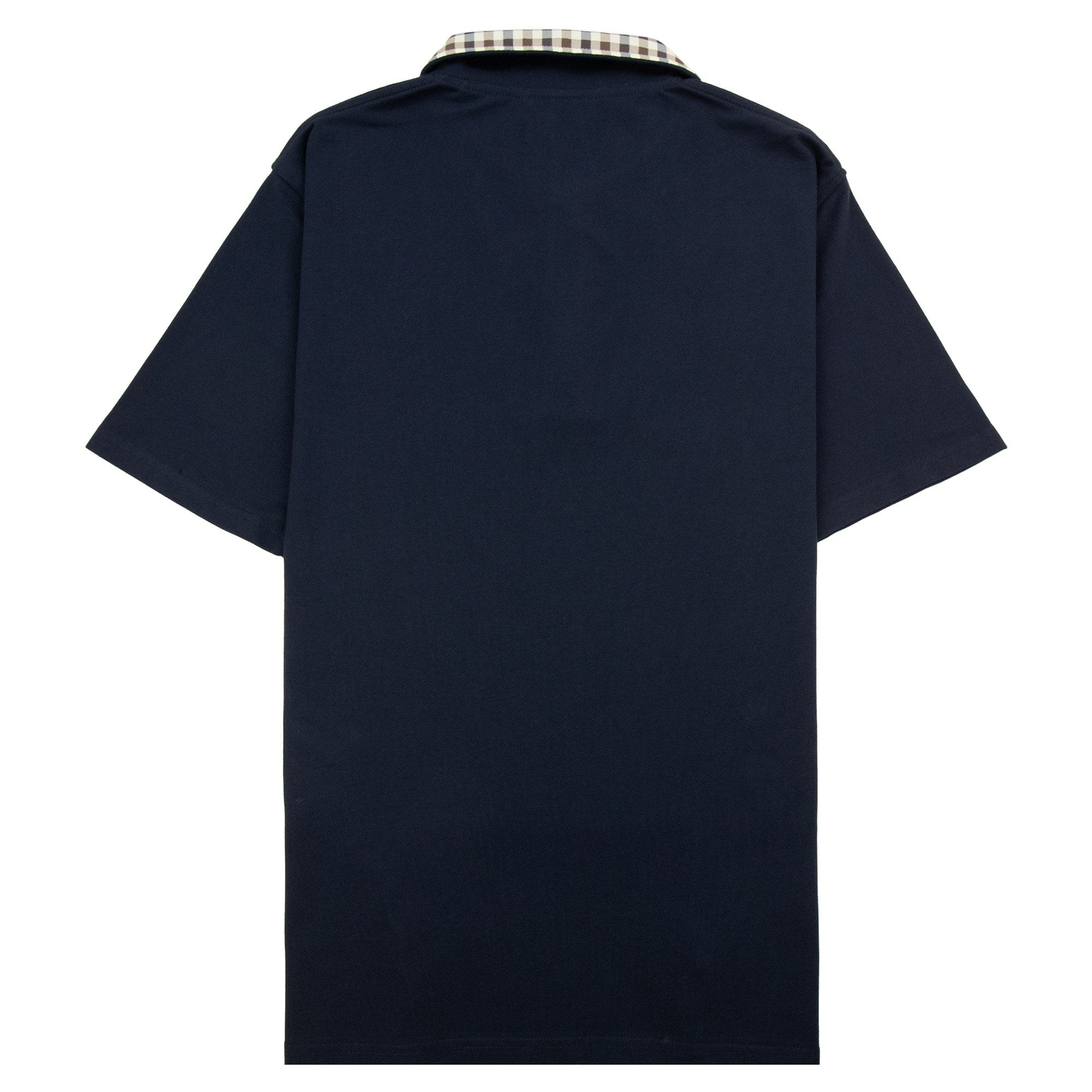 Aquascutum Club Check Collar Polo Navy 11