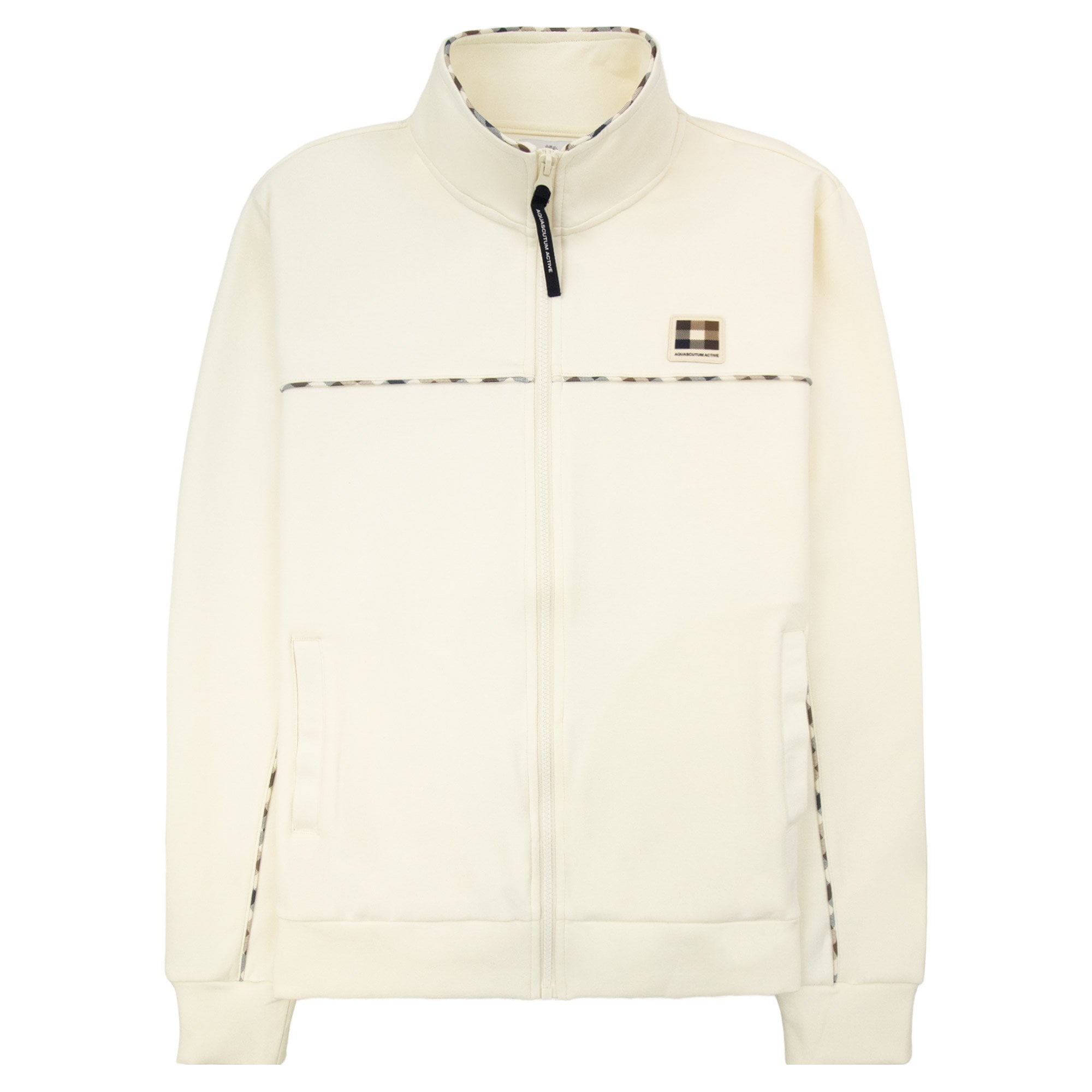 Aquascutum Piping Scuba Track Top Old White