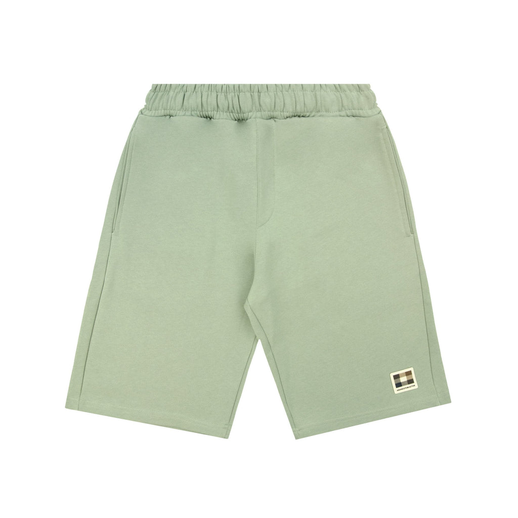 Aquascutum Badge Cotton Shorts Sage Green