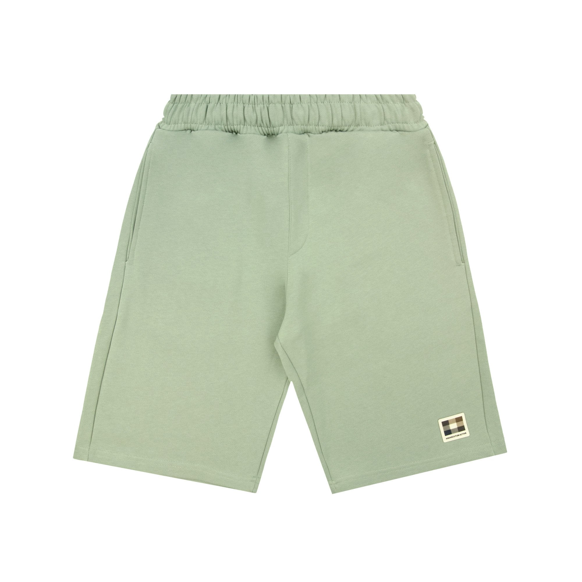 Aquascutum Badge Cotton Shorts Sage Green