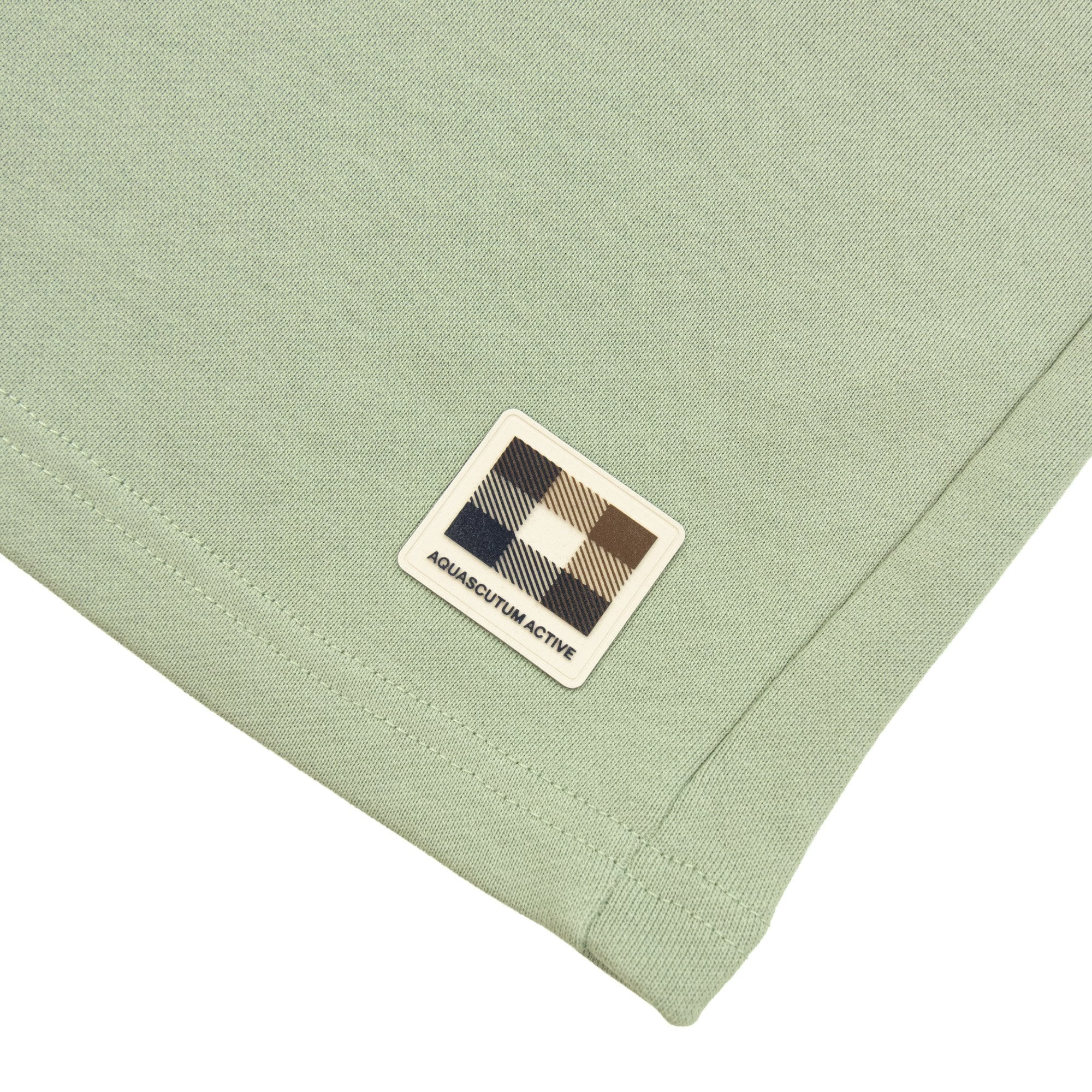 Aquascutum Badge Cotton Shorts Sage Green