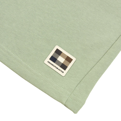 Aquascutum Badge Cotton Shorts Sage Green
