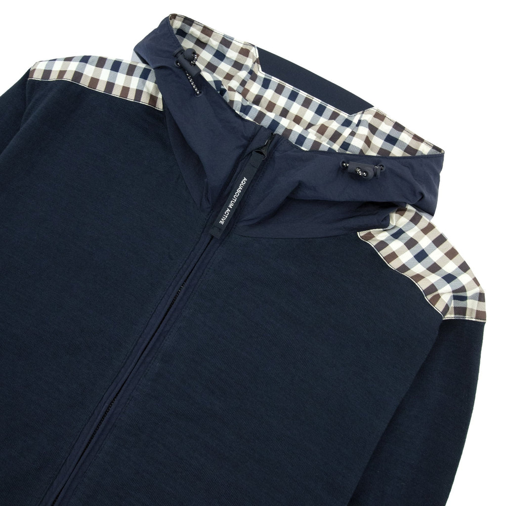Aquascutum Lamina Pocket Fz Hoodie Navy