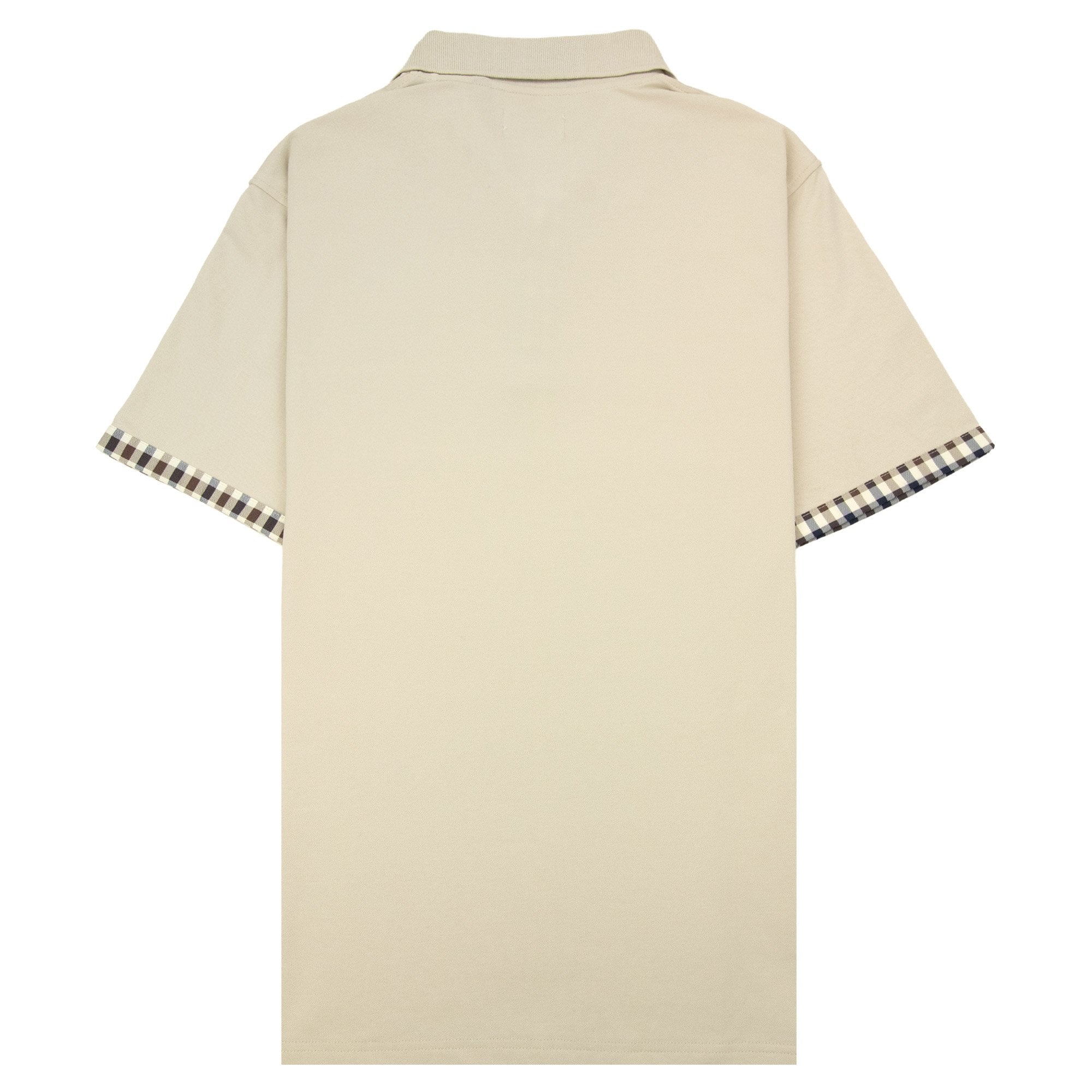 Aquascutum Cc Stretch Piquet Sleeves Polo Beige 03