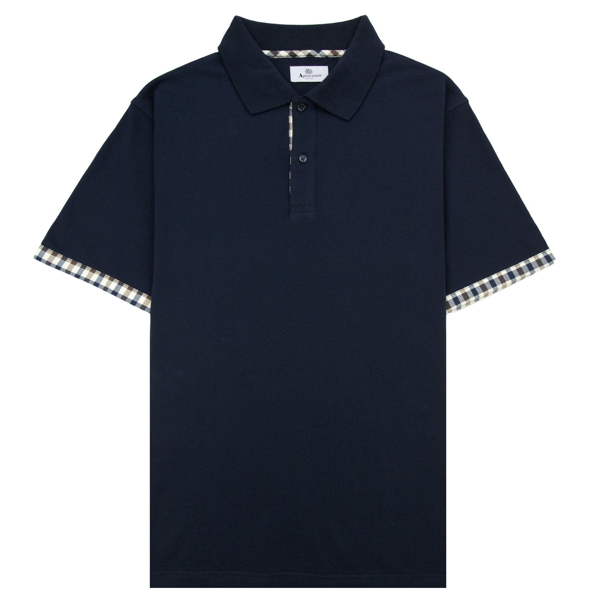 Aquascutum Cc Stretch Piquet Sleeves Polo Navy 11