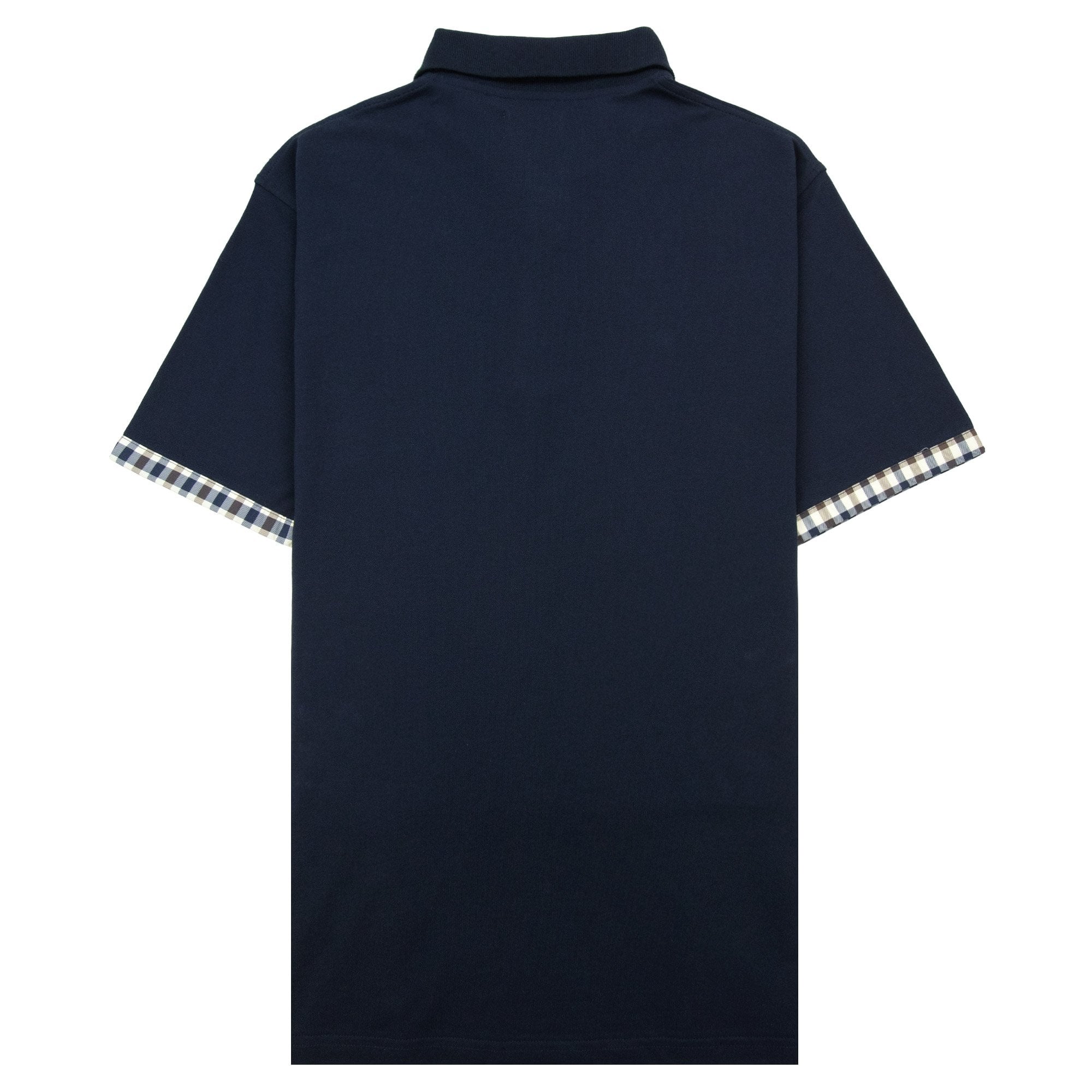 Aquascutum Cc Stretch Piquet Sleeves Polo Navy 11
