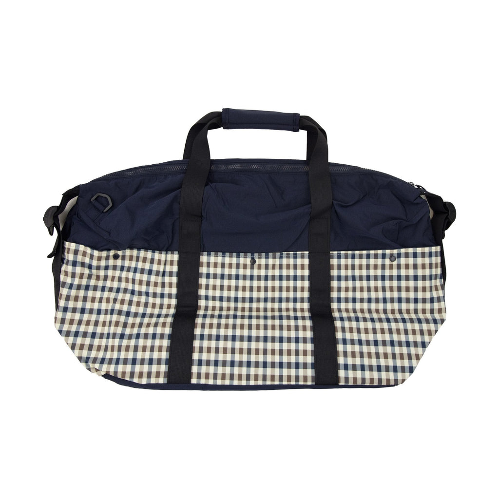 Aquascutum Lamina Check Bagde Travel Bag Navy 01