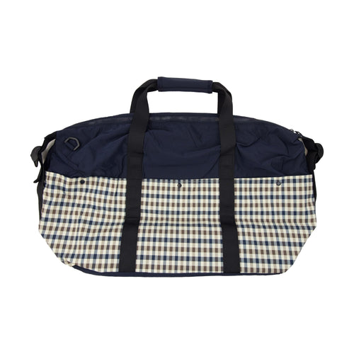 Aquascutum Lamina Check Bagde Travel Bag Navy 01