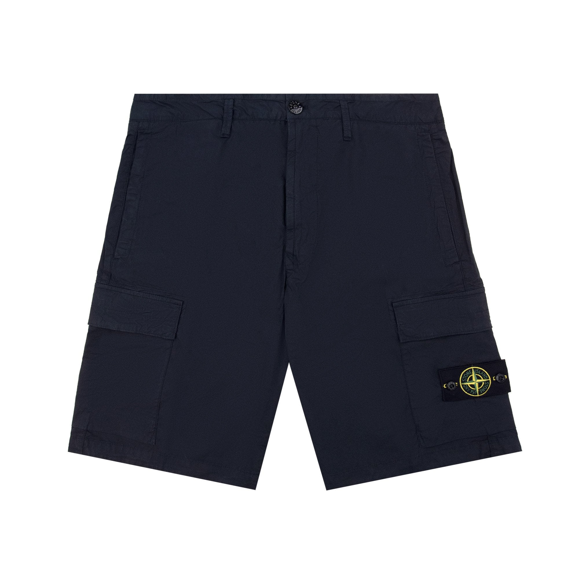 Stone Island L100020 Stretch Cotton Tela Paracadute Shorts Navy Blue V0020