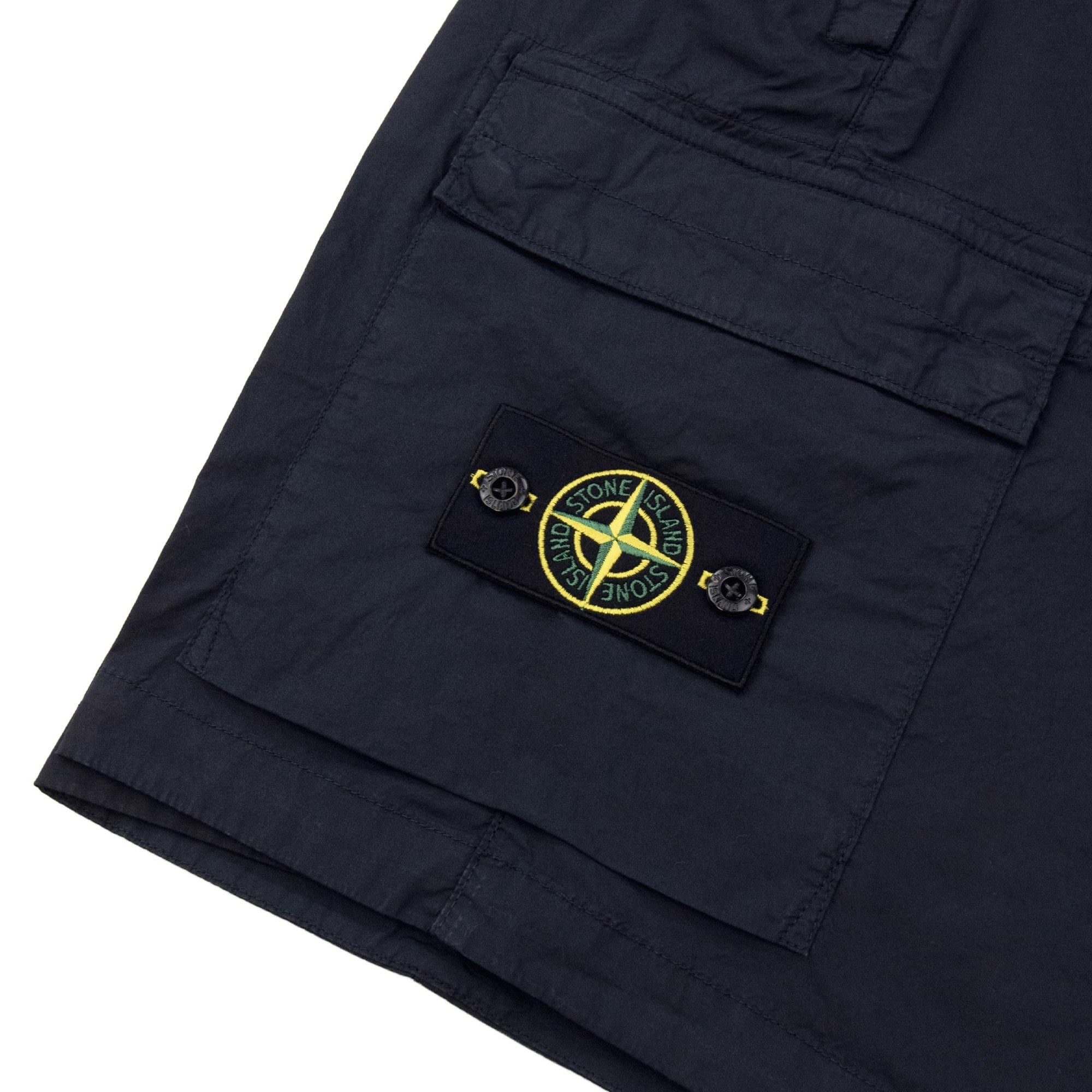 Stone Island L100020 Stretch Cotton Tela Paracadute Shorts Navy Blue V0020