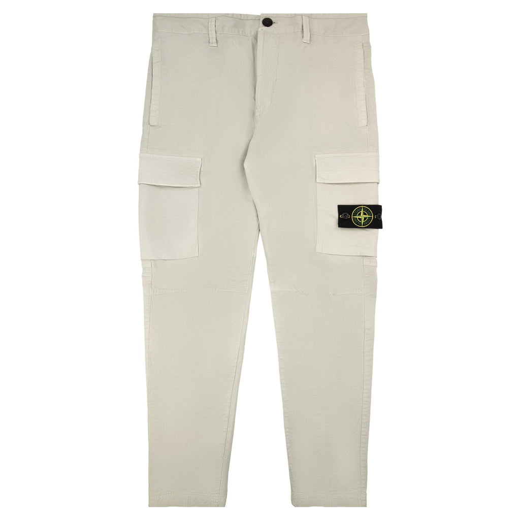 Stone Island 3100032 Stretch Regular Tapered Fit Cargo Trouser Pearl Grey V0061