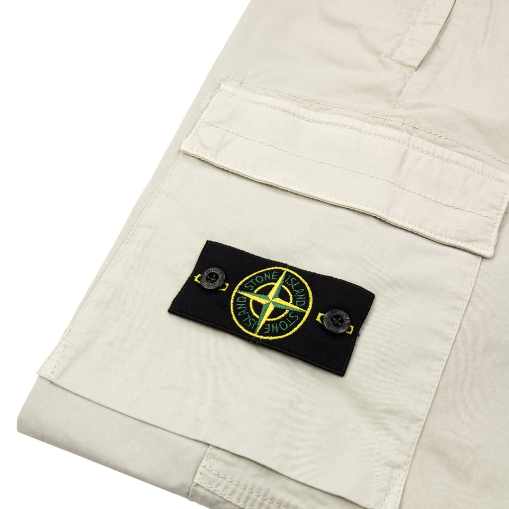 Stone Island 3100032 Stretch Regular Tapered Fit Cargo Trouser Pearl Grey V0061