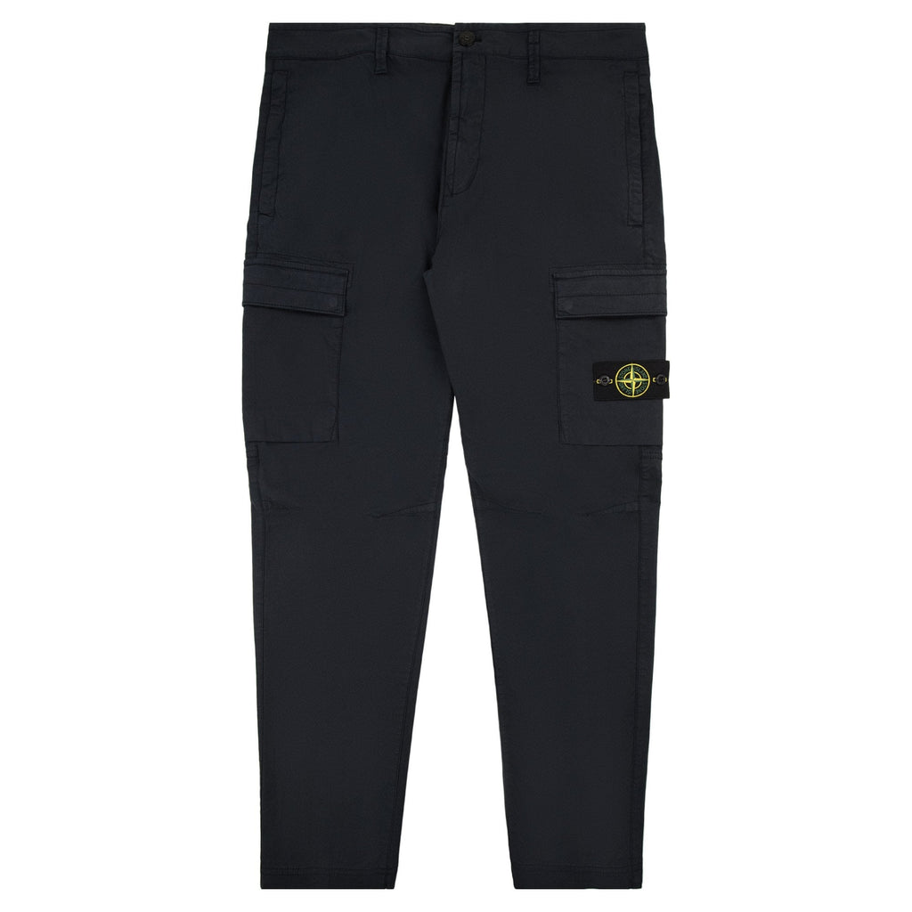 Stone Island 3100032 Stretch Regular Tapered Fit Cargo Trouser Black V0029