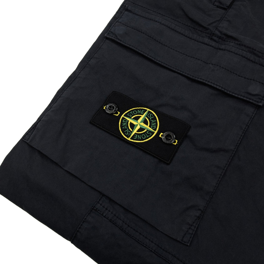 Stone Island 3100032 Stretch Regular Tapered Fit Cargo Trouser Black V0029