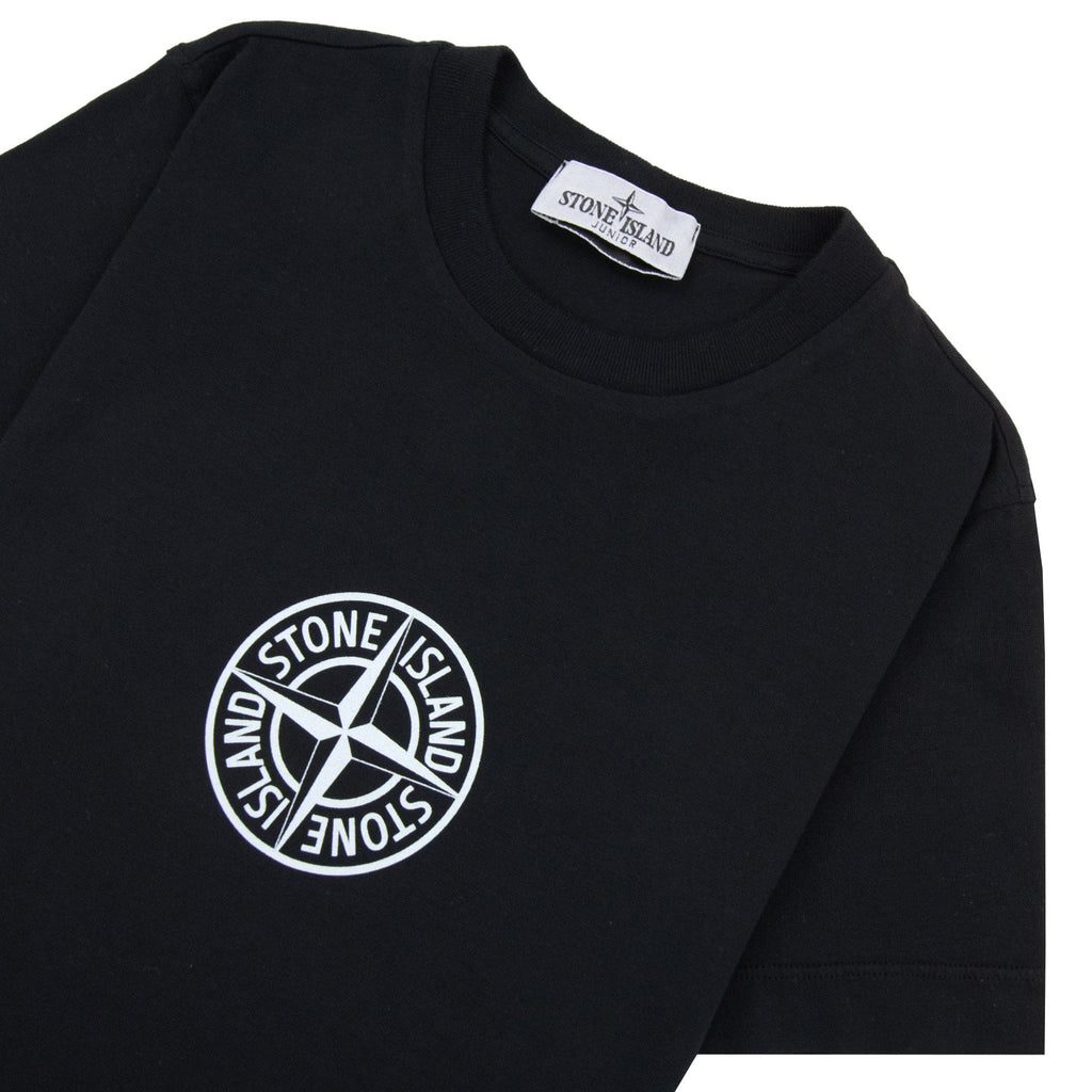 Stone Island Junior 2100011 Regular-fit T-shirt With 'compass Two' Print Black V0029