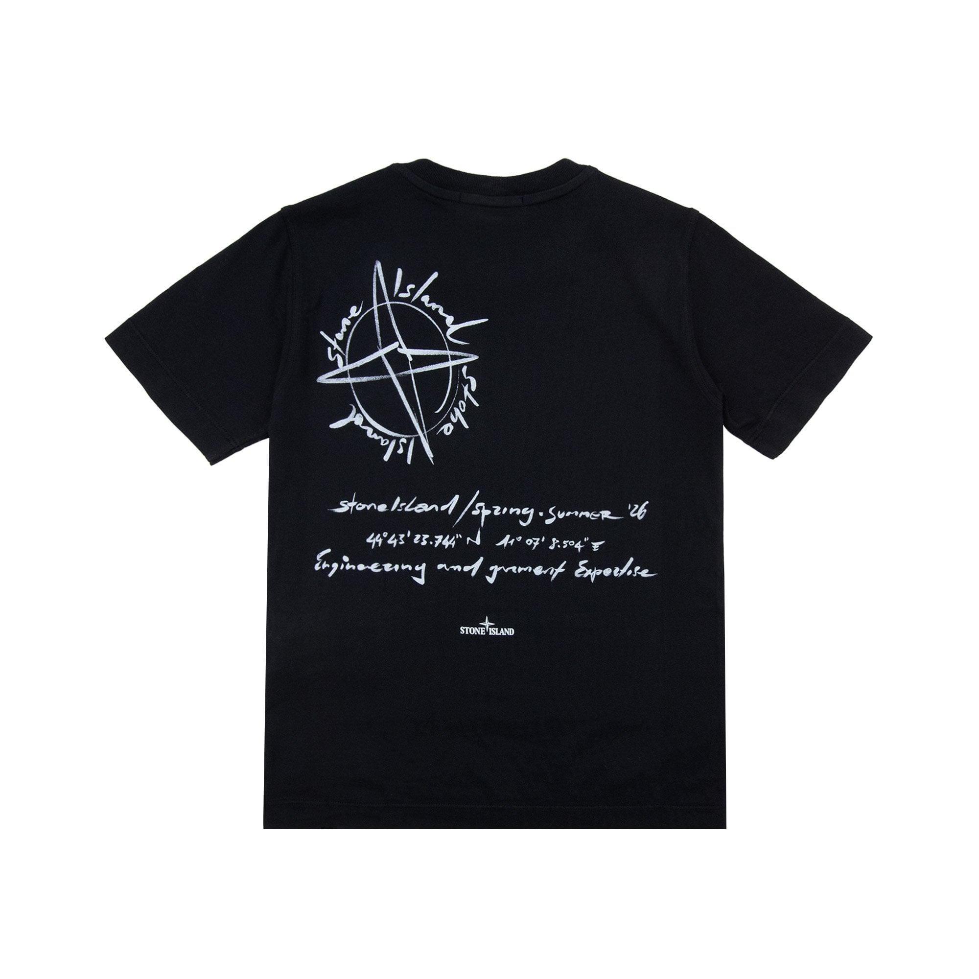 Stone Island Junior 2100011 Regular-fit T-shirt With 'compass Two' Print Black V0029