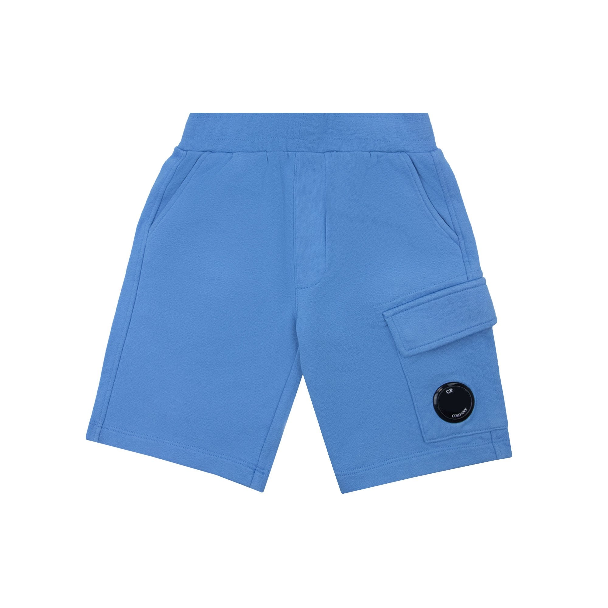 Cp Company Undersixteen Grey Lens Logo Bermuda Shorts Bonnie Blue 833