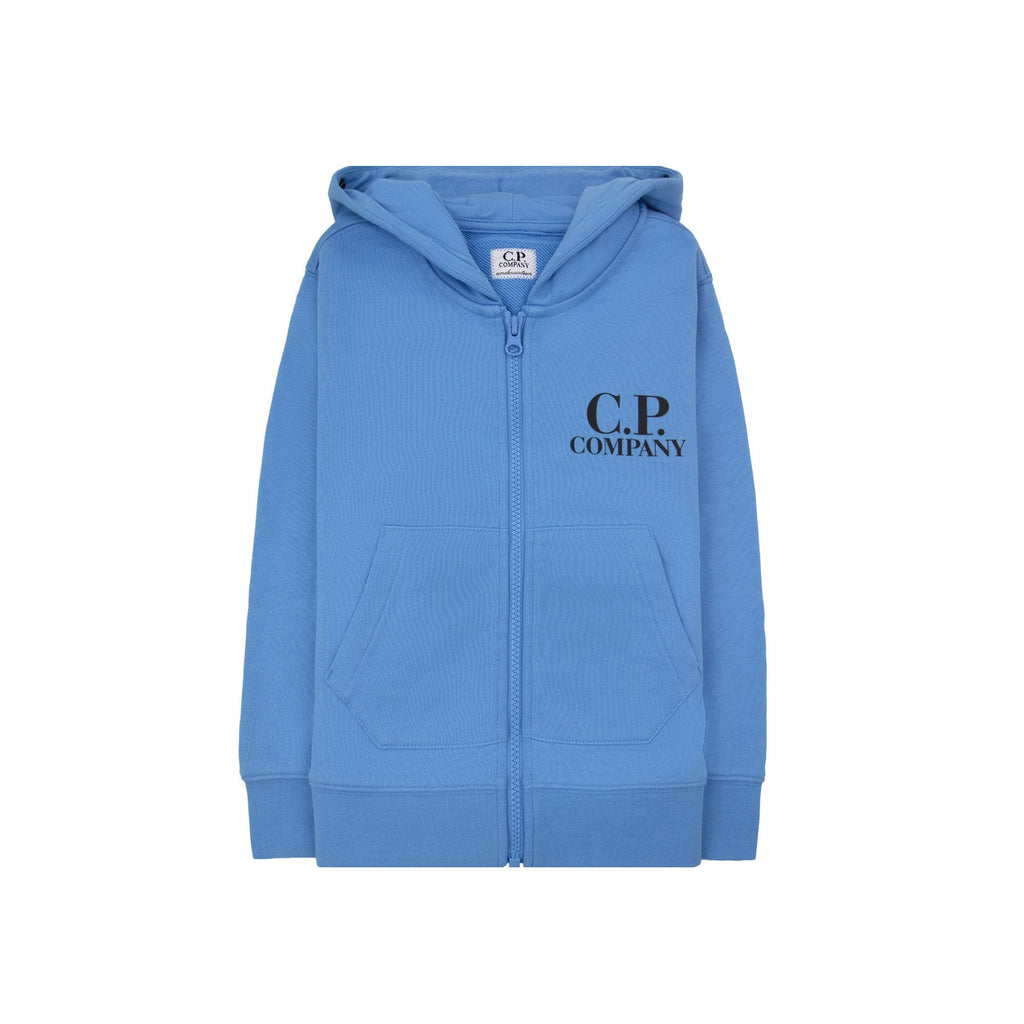 Cp Company Undersixteen U16 Diagonal Fleece Goggle Hooded Sweatshirt Bonnie Blue 833