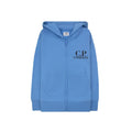 Cp Company Undersixteen U16 Diagonal Fleece Goggle Hooded Sweatshirt Bonnie Blue 833