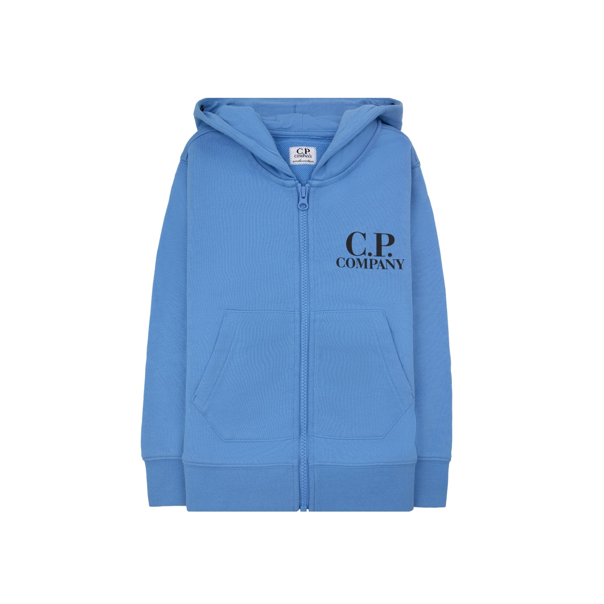 Cp Company Undersixteen U16 Diagonal Fleece Goggle Hooded Sweatshirt Bonnie Blue 833
