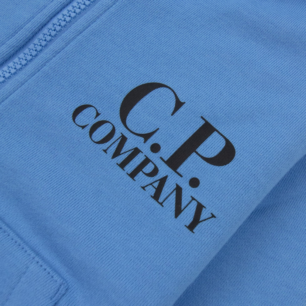 Cp Company Undersixteen U16 Diagonal Fleece Goggle Hooded Sweatshirt Bonnie Blue 833