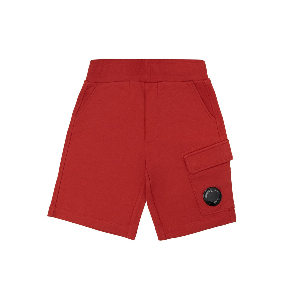 Cp Company Undersixteen Grey Lens Logo Bermuda Shorts Ketchup Red 560