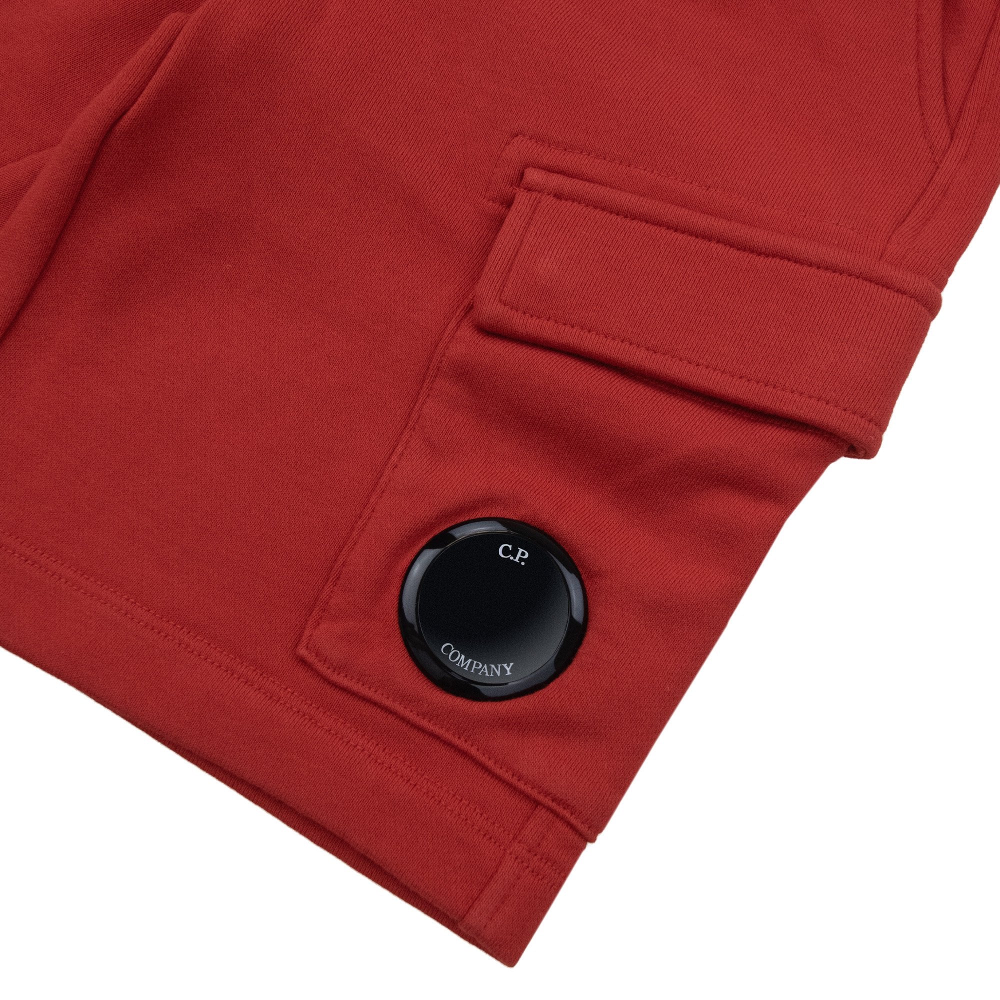 Cp Company Undersixteen Grey Lens Logo Bermuda Shorts Ketchup Red 560