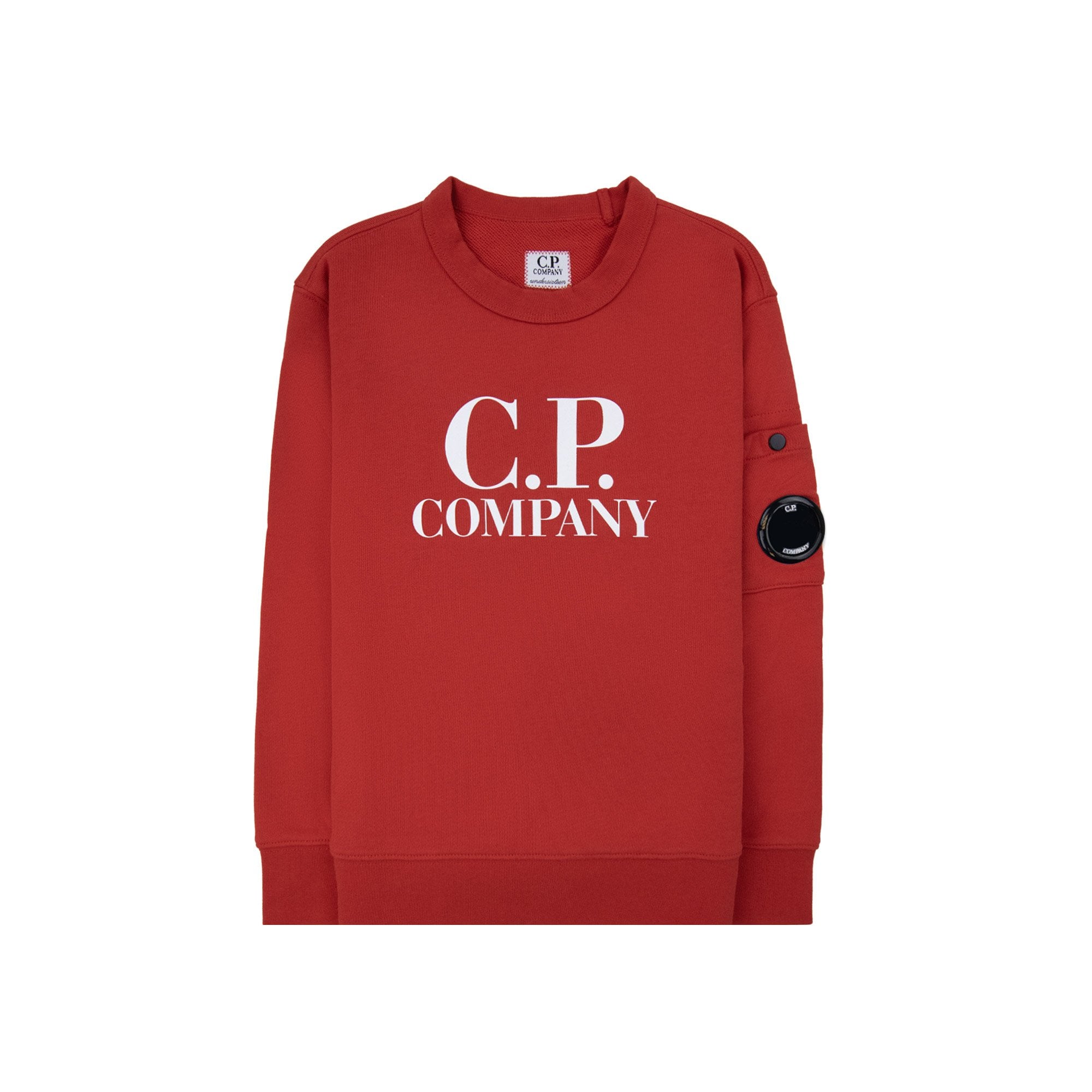 Cp Company Undersixteen Basic Lens Crewneck Sweatshirt Ketchup Red 560