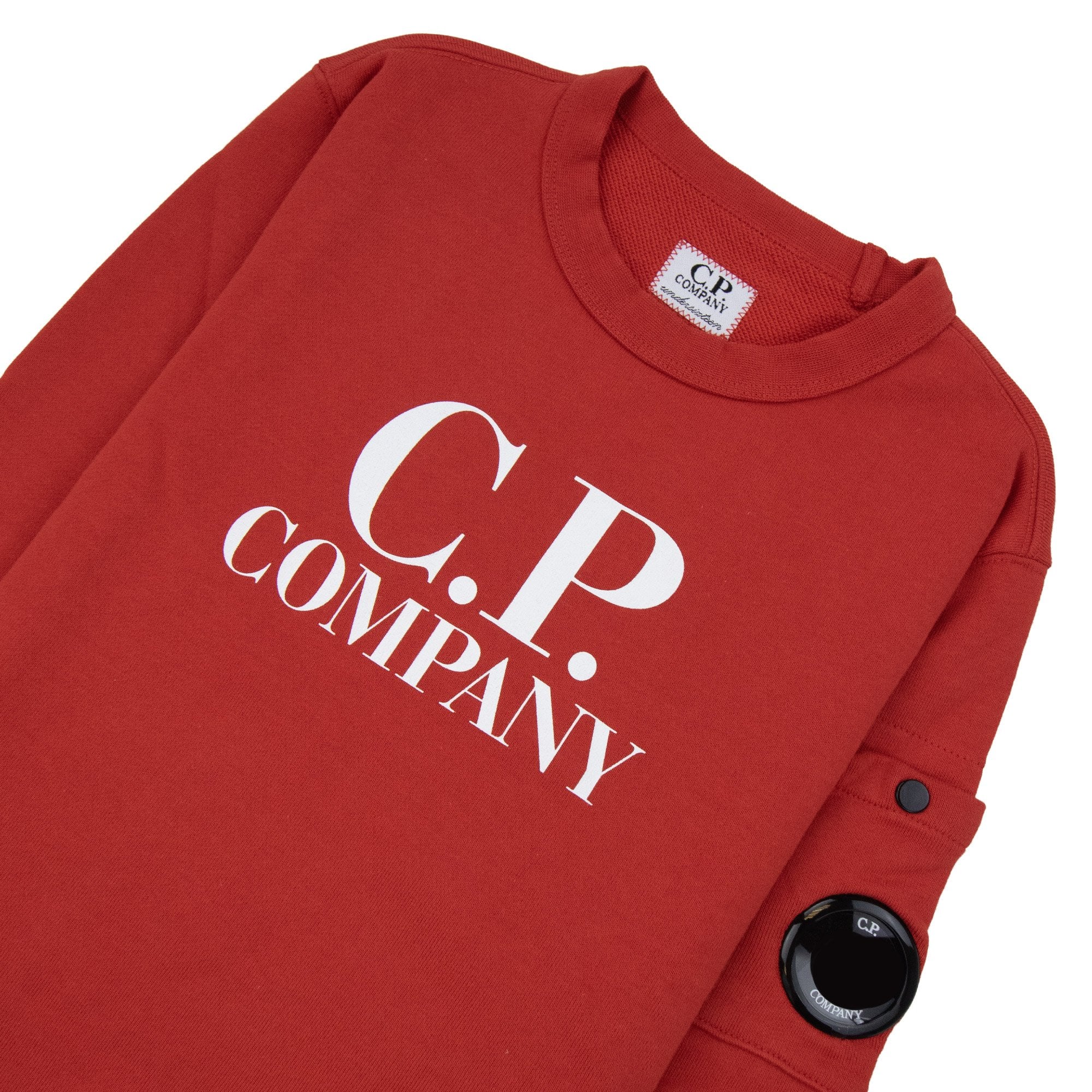 Cp Company Undersixteen Basic Lens Crewneck Sweatshirt Ketchup Red 560