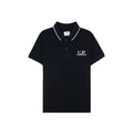 Cp Company Undersixteen U16 Chest Logo Short Sleeve Polo Black 999