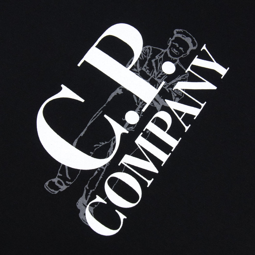 Cp Company Undersixteen 30/1 Short Sleeve Logo T Shirt Black 60100