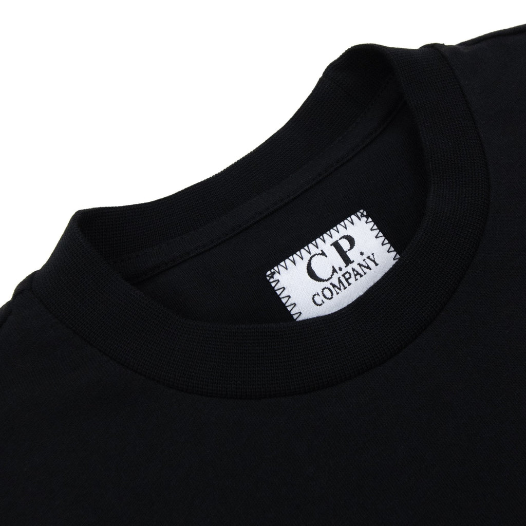 Cp Company Undersixteen 30/1 Short Sleeve Logo T Shirt Black 60100