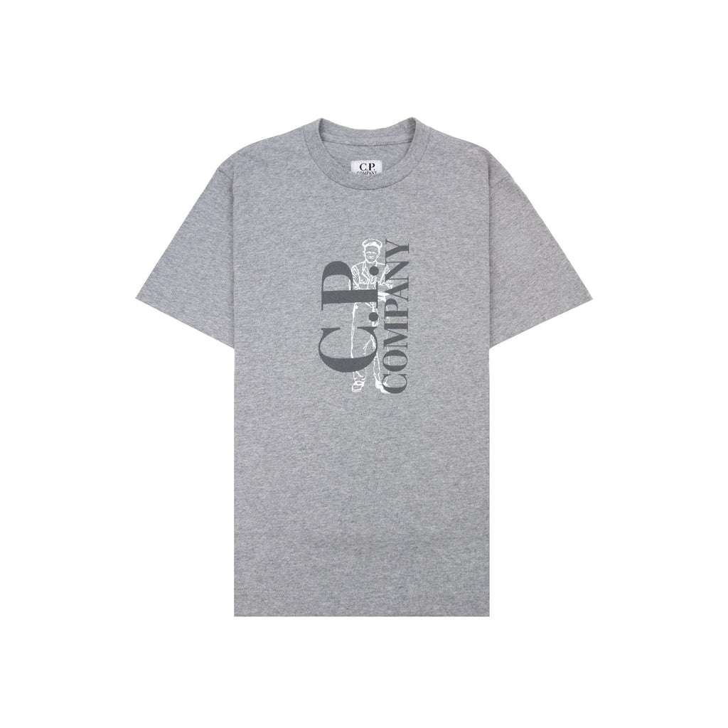 Cp Company Undersixteen 30/1 Short Sleeve Logo T Shirt Grey 60901