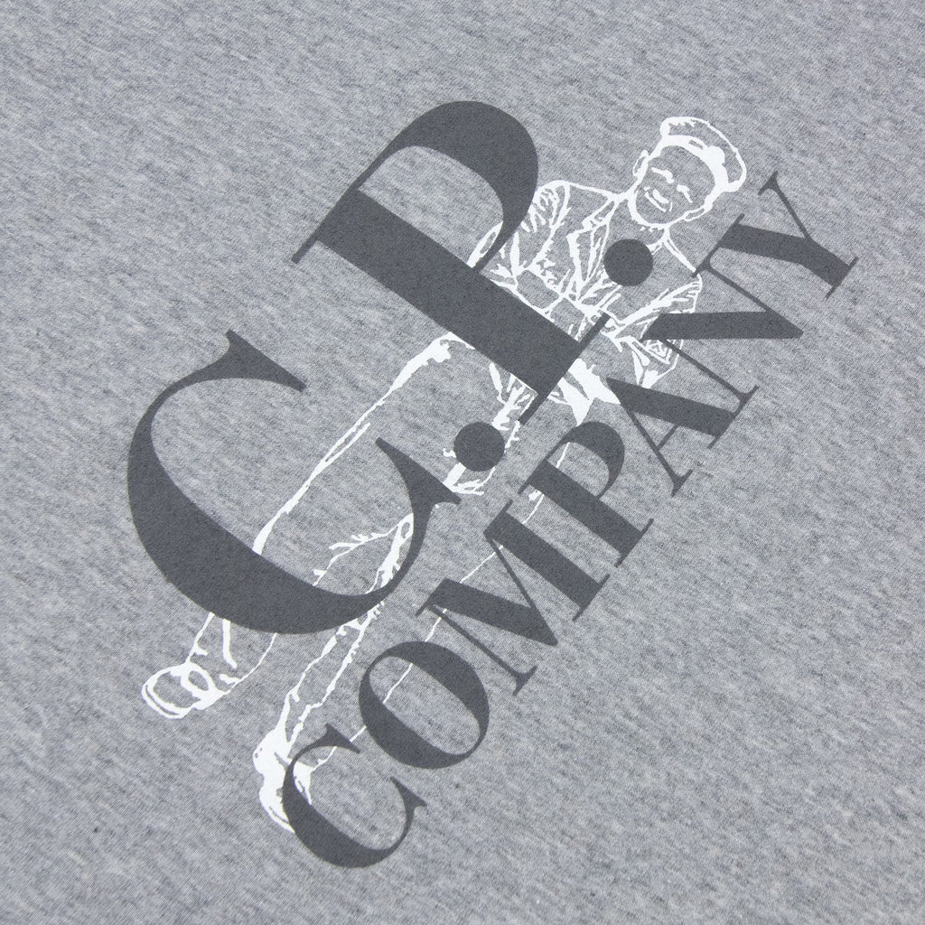 Cp Company Undersixteen 30/1 Short Sleeve Logo T Shirt Grey 60901