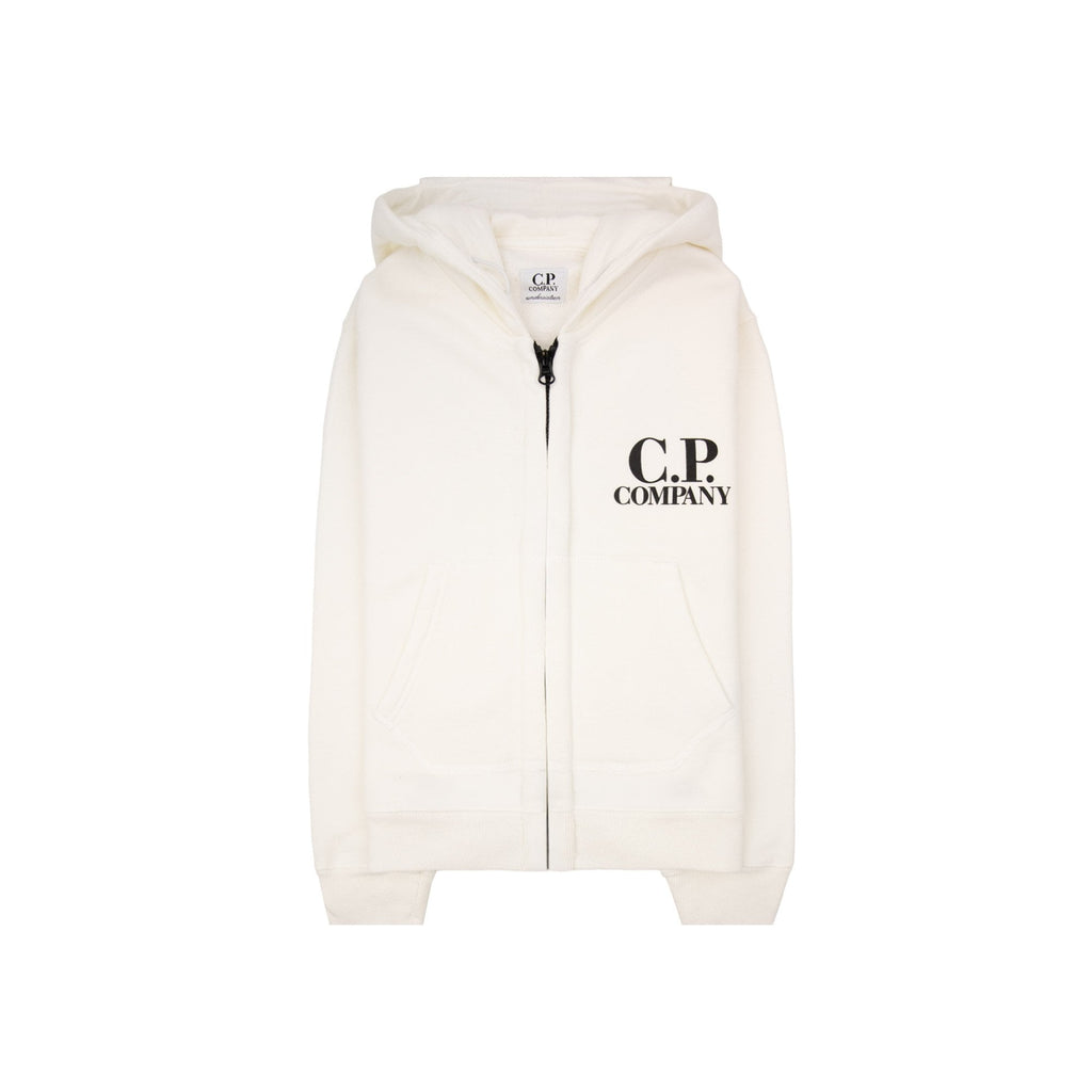 Cp Company Undersixteen Kss019a Basic Fleece Goggle Hooded Sweatshirt White 103