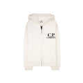 Cp Company Undersixteen Kss019a Basic Fleece Goggle Hooded Sweatshirt White 103