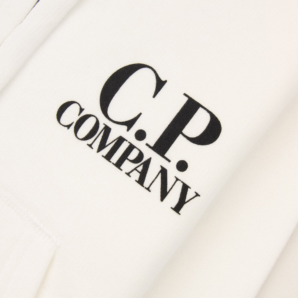 Cp Company Undersixteen Kss019a Basic Fleece Goggle Hooded Sweatshirt White 103