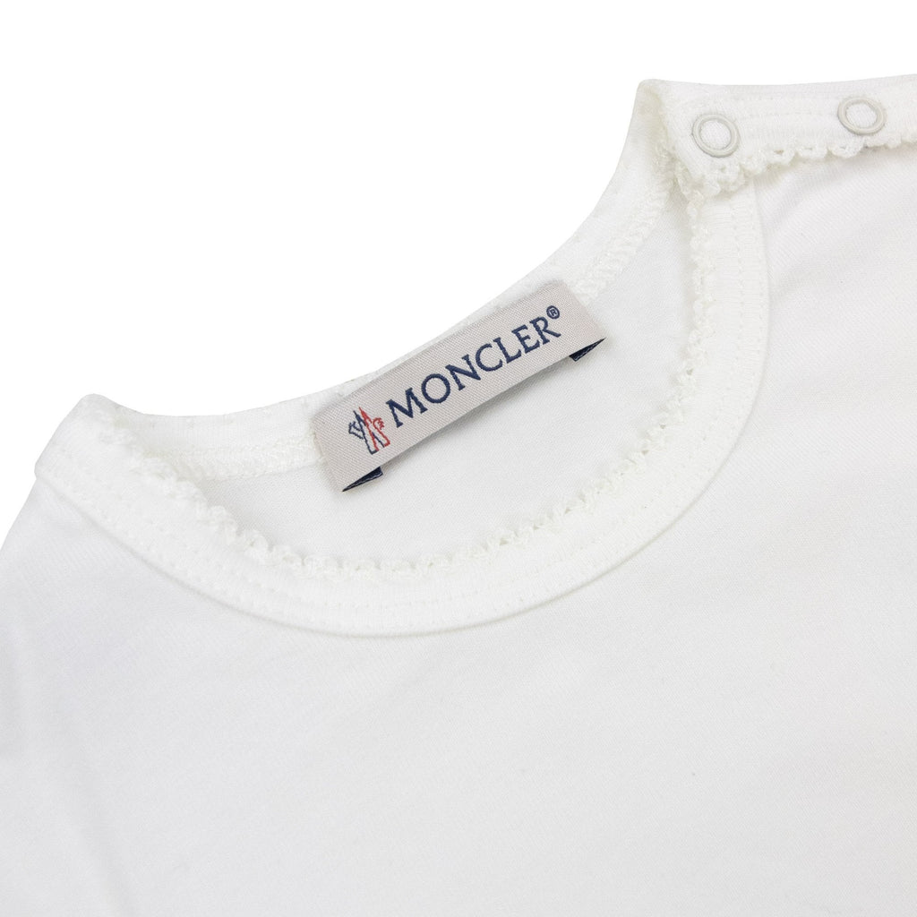 Moncler Junior Embroidered Logo Infant Dress Yellow F01