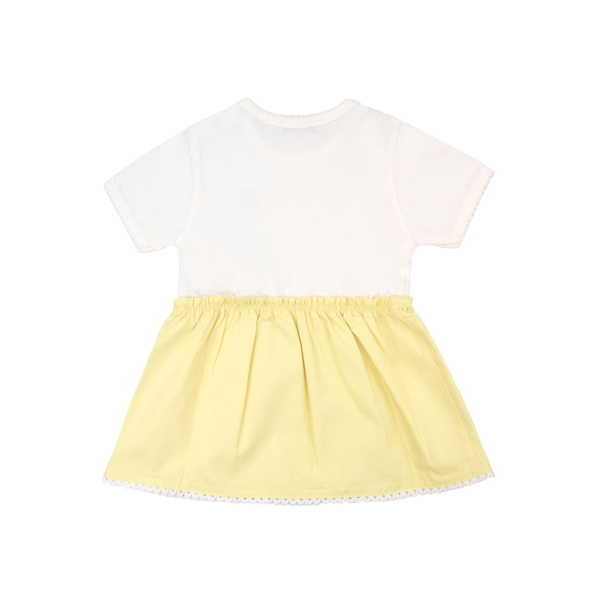 Moncler Junior Embroidered Logo Infant Dress Yellow F01