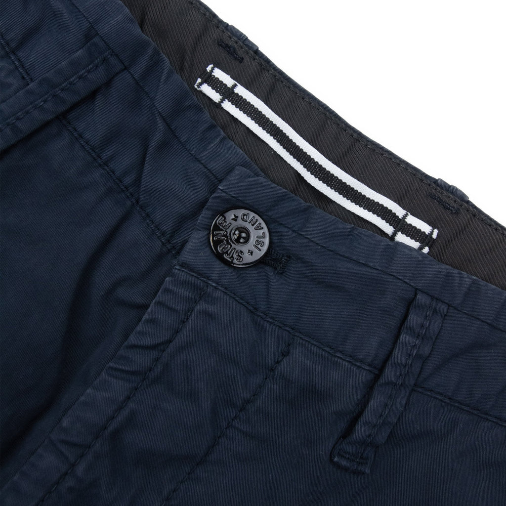 Stone Island L100019 Stretch Cotton Cargo Bermuda Shorts Navy Blue V0020