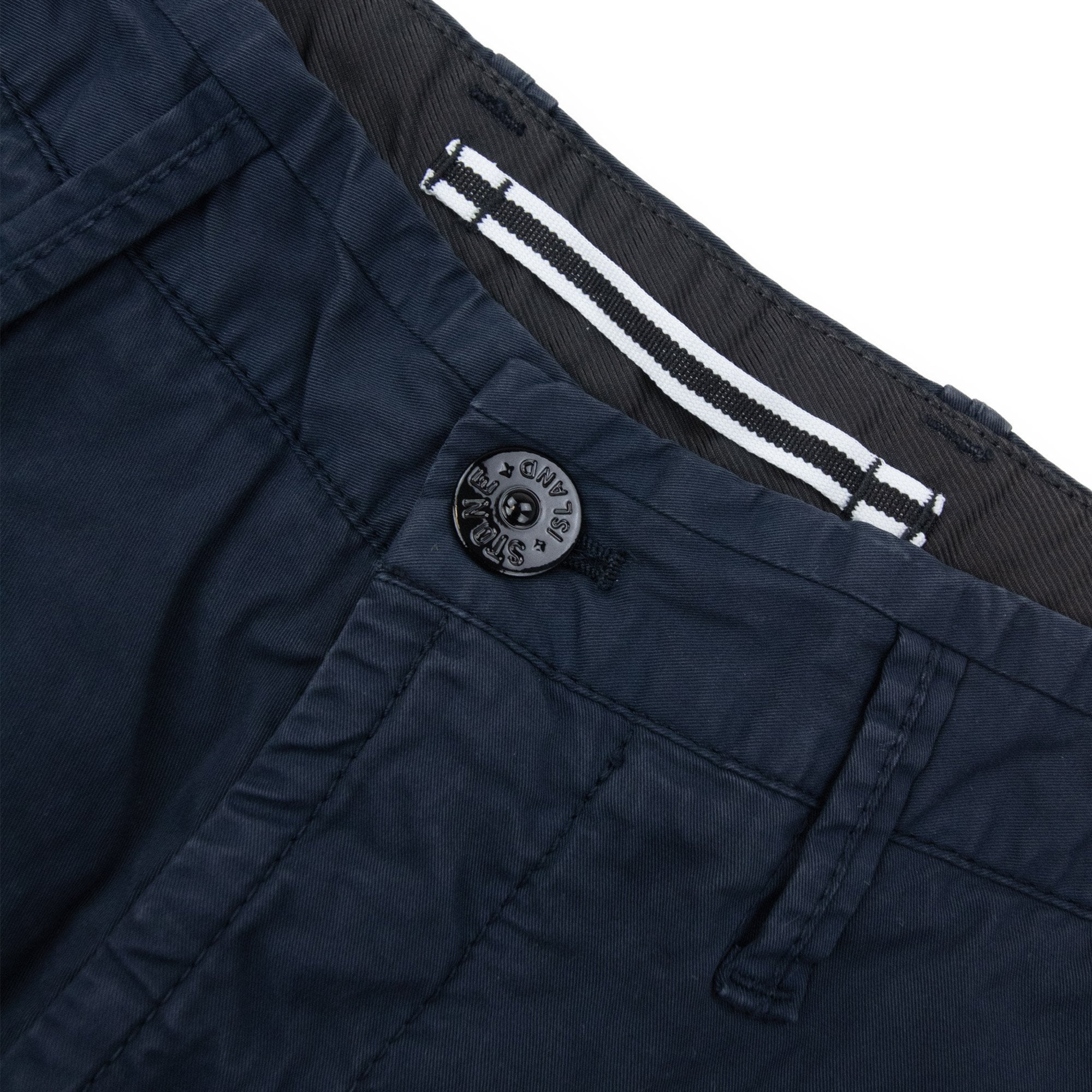 Stone Island L100019 Stretch Cotton Cargo Bermuda Shorts Navy Blue V0020