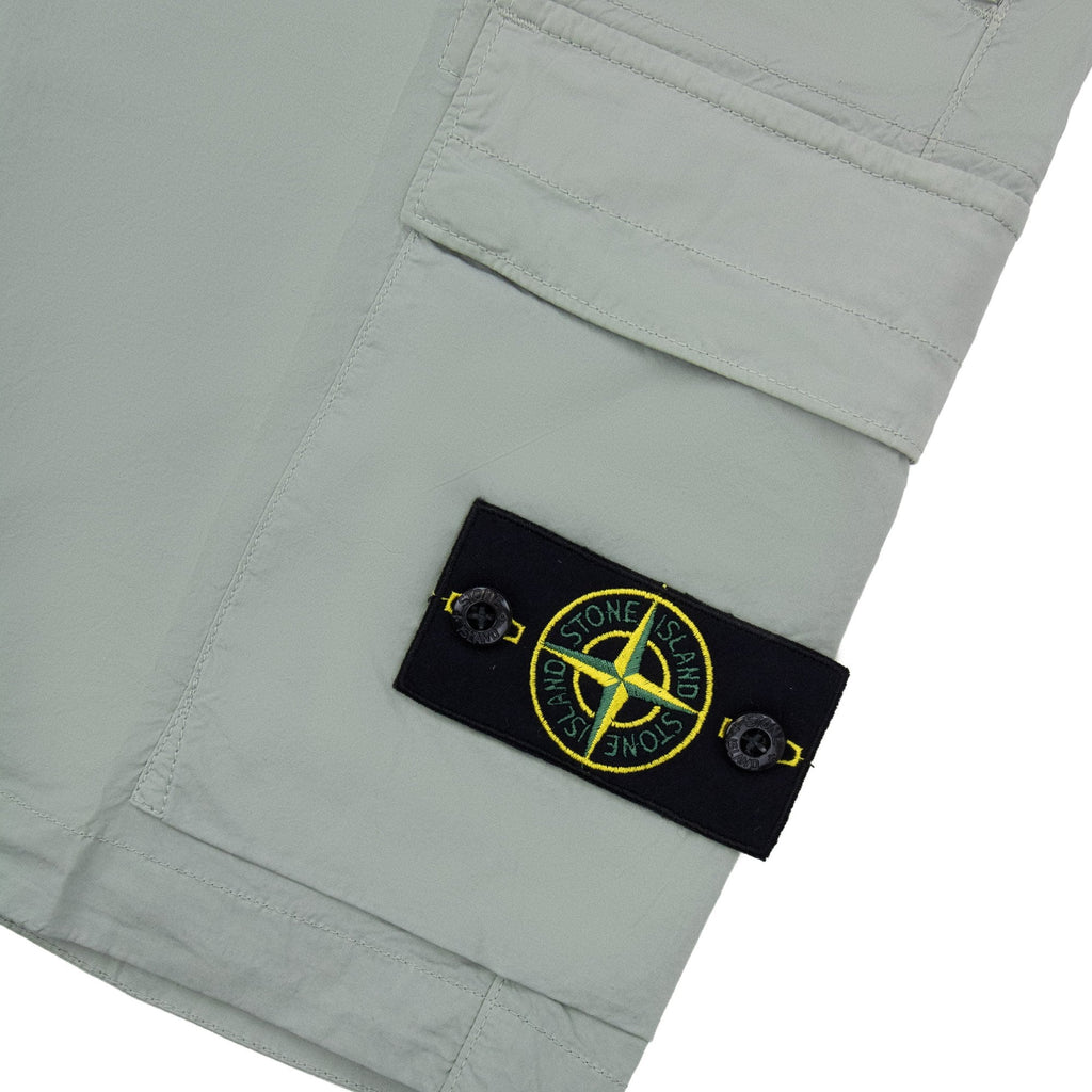 Stone Island L100020 Stretch Cotton Tela Paracadute Shorts Sage Green V0055