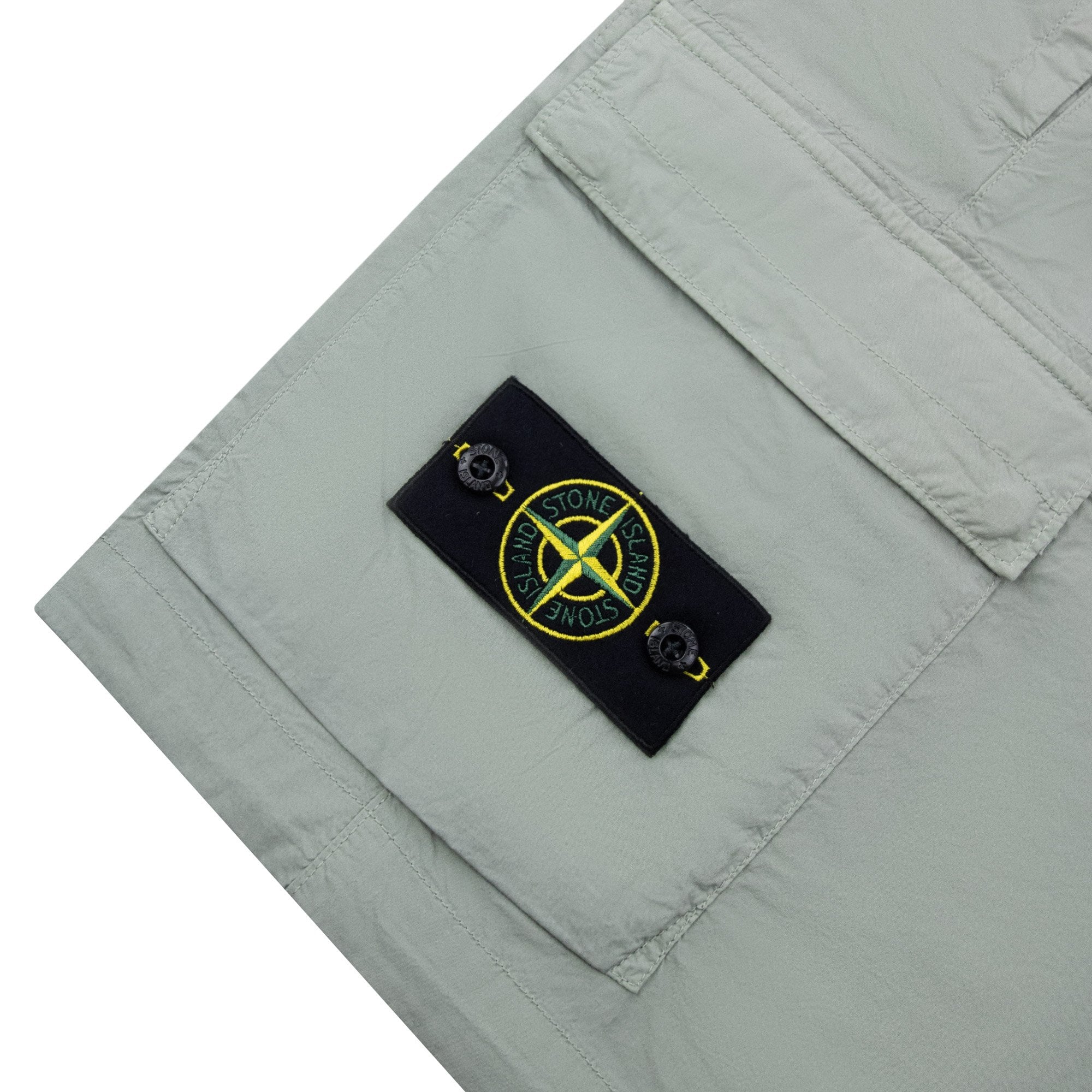 Stone Island L100020 Stretch Cotton Tela Paracadute Shorts Sage Green V0055